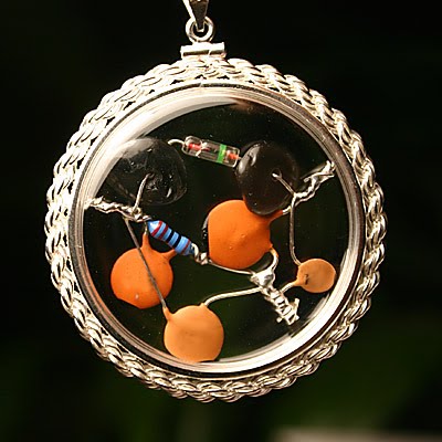 Fibonacci Obsidian Beta-Blocker CQR - Crystal Quantum Radio Amulet